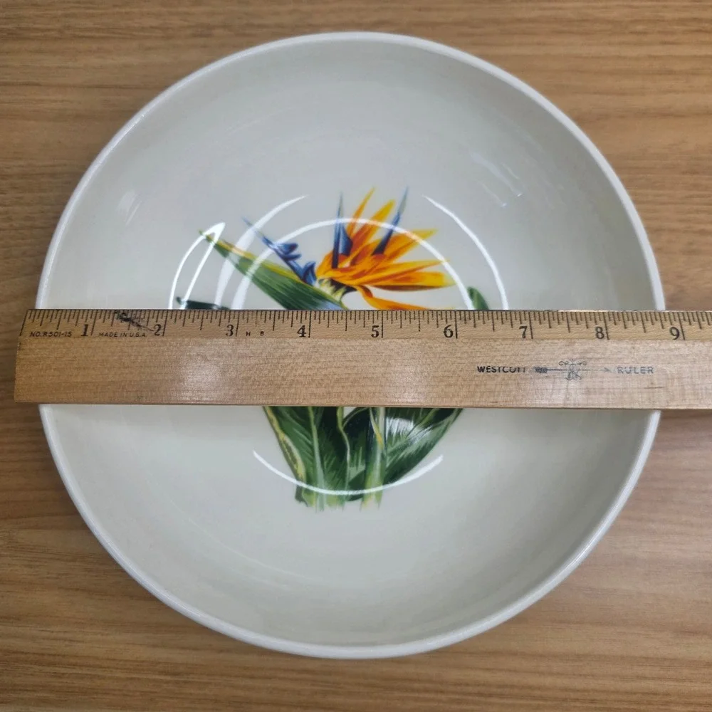 Santa Anita Ware Bird Of Paradise Flowers Of Hawaii Chop Plate & Vegetable Bowl - Picture 7 of 11
